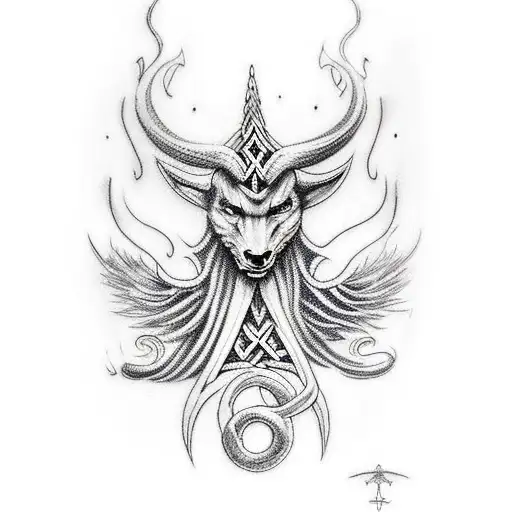 Greenkeeper Surrounded By Mystical Creatures From Norse Mythology