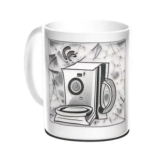 A Realistic Portrait Of A Manager Holding A Coffee Mug And A Gaming Console Controller