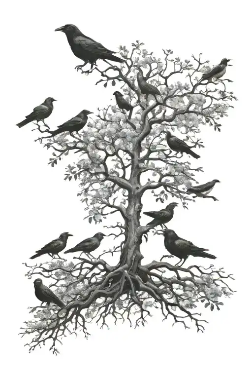 Poison Tree With Crows Flying