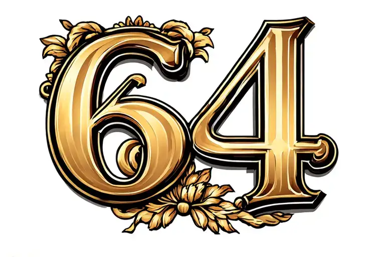 Roman Number 64 With