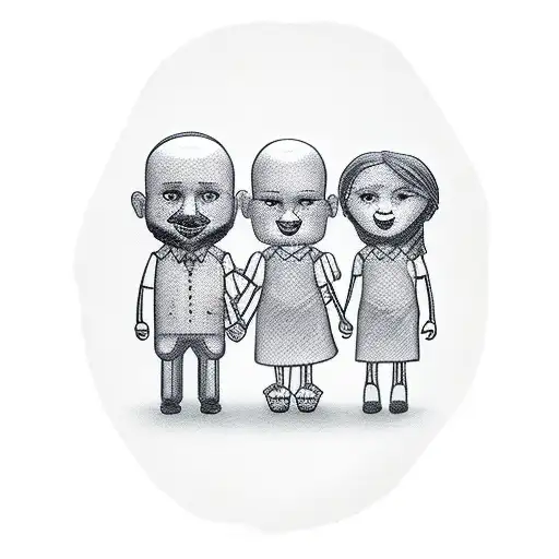 Family Dad With Two Kids