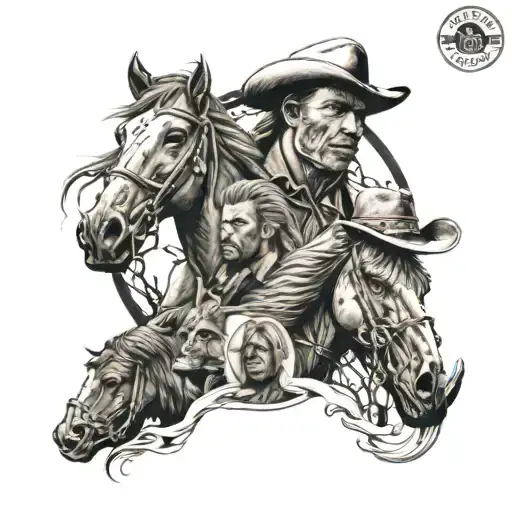 Horror Cowboy Horses Theme Sleeve