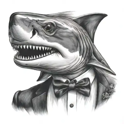 Shark Boss Wearing Tuxedo