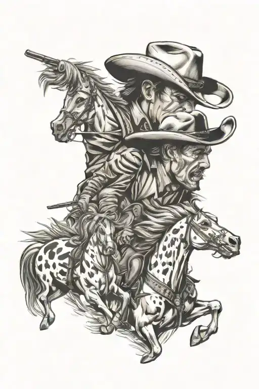Horror Cowboy Horses Theme Sleeve