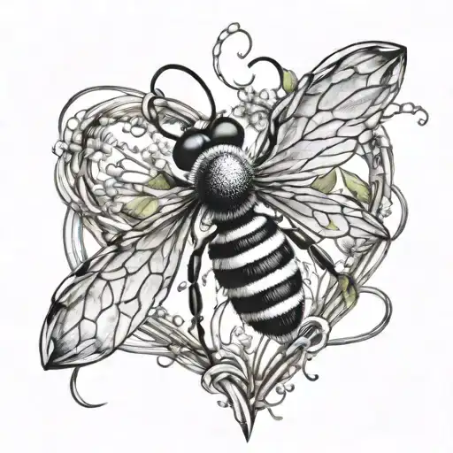 Intersecting Paths Of Bee Trails Forming A Heart Shape