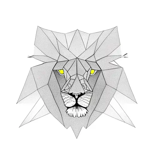 Lion Head Into A Triangle