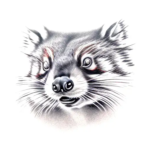 Tasmanian Devil And Red Panda Sitting On Branch Together