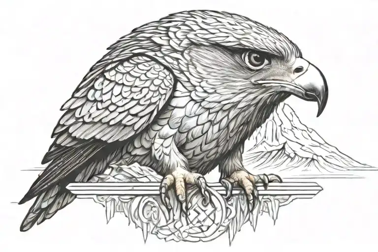 Falcon Mountains Rocky Falcon Words Underneith