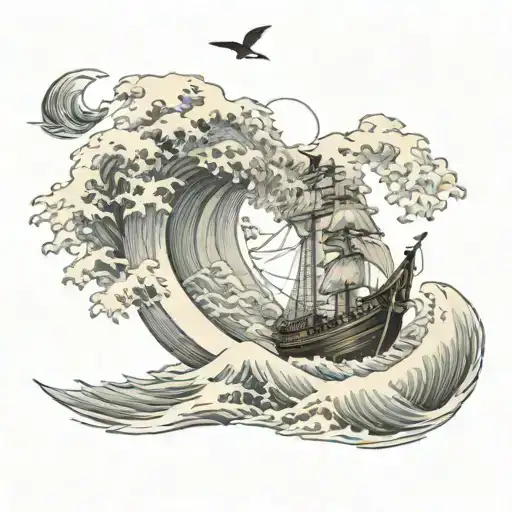 Ship Japanese Wave Bird