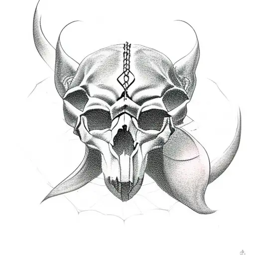 Panther Skull With Snap Dragons