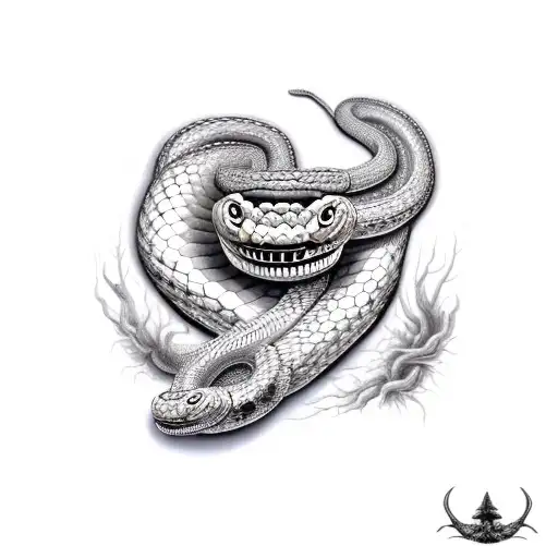 Giant Snake Getting Its Eyes Clawed Out By A Phenoix