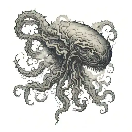 Fog With Blurred Outline Of Lovecraftian Alien