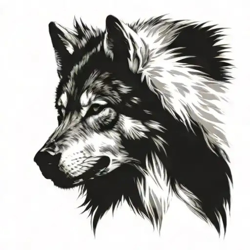 Woman's Head Wolf Head Headdress