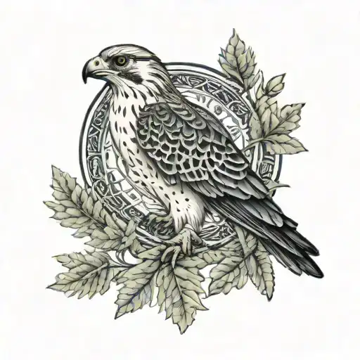 Kolovrat Falcon Forest Slavic Symbols Along