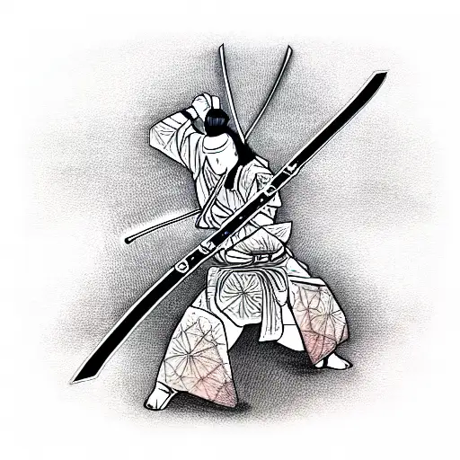 Samurai With Katana Sword