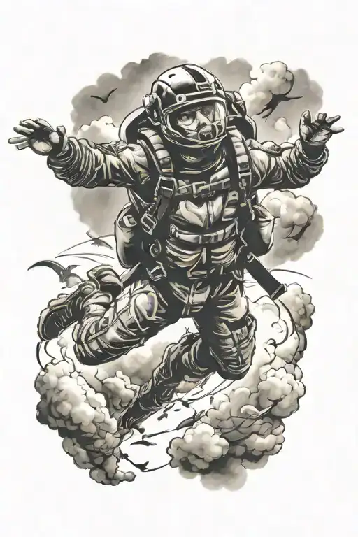 An Abstract Representation Of A Sport Skydiver In Free Fall Haeddone Fall Sky