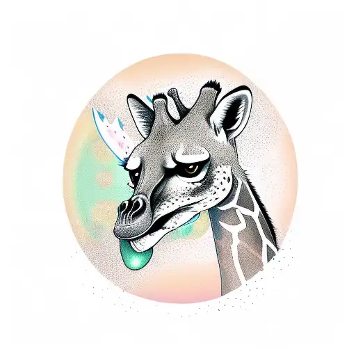 Giraffe Wolf Penguin Fox And Horse Walking Into The Sunset