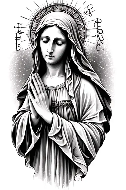 Weeping Mother Mary Praying