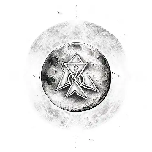 Moon And Ancient Majic Symbols