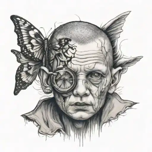 Design A Realistic Portrait Of Eleven With A Traditional Tattoo Frame Around It