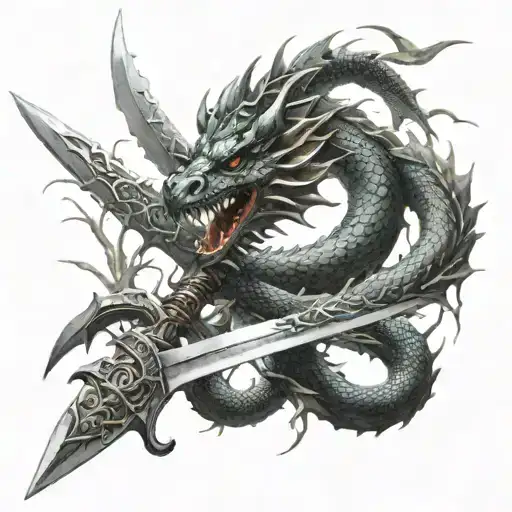 Dragon And Sword Merge Into One Sword