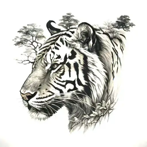 Forrest And Mountain Tiger