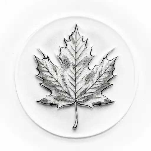 Coffee Bean Combined With Maple Leaf