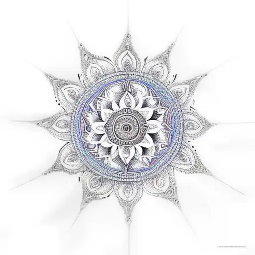 Indian Mandala With With A Silhouette Of Christ The Redeemer