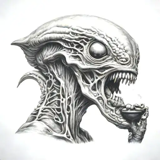 Alien Smoking A Pipe