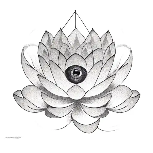 Lotus Flower And Eyes