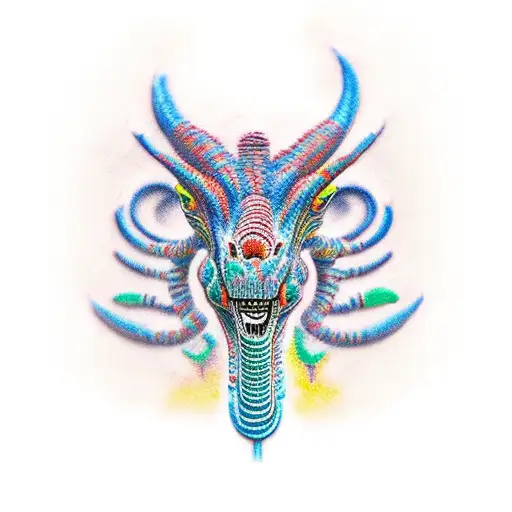 Multicolor Kokopelli Dinosaur