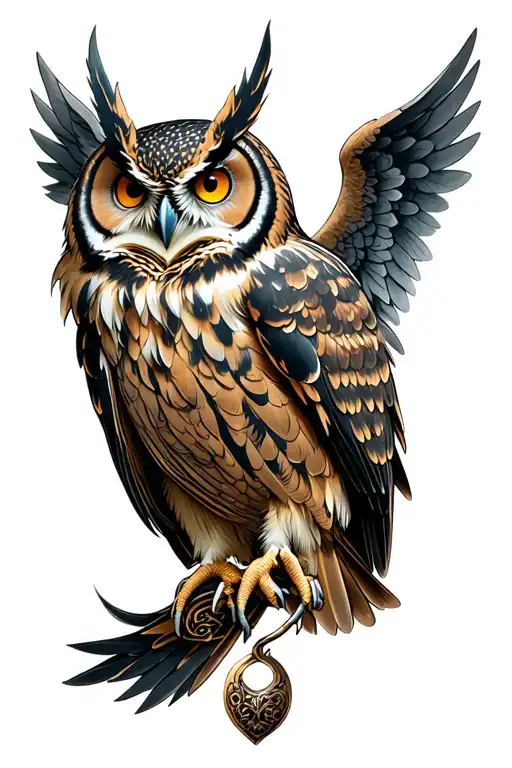Owl With Devil And Angel Wings