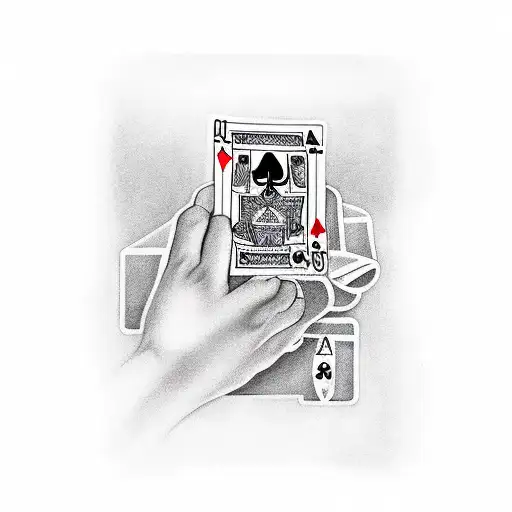 A Realistic Portrait Of A Royal Flush Hand With Playing Cards