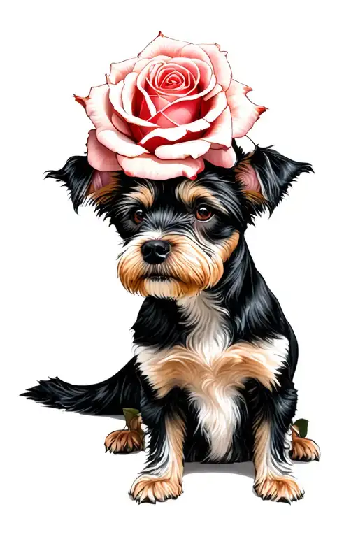 Yorkshire Rose With Devil Dog Malanois