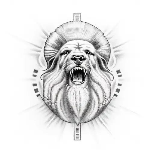 Black-and-grey Portrait Of Samson From The Bible