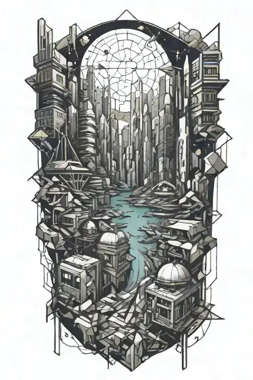 Geometric Sci Fi Cityscape Inspired