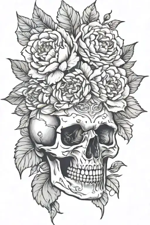 Skull Mandala Peony