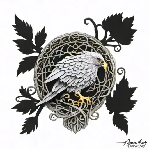 Polish Falcon Celtic Tree Of Life Growing