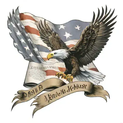 Eagle And Flag And Bible Verse