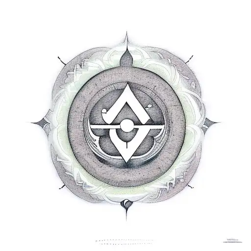 Hindu Swastik Symbol With The Word Ikigai In Japanese