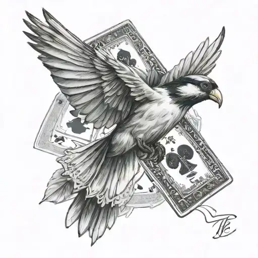 Ace Playing Card Bird Flying