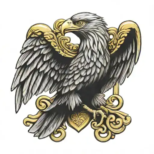 Polish Eagle Irish Harp Symbol