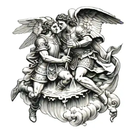 St Florian With Angel Pouring Water