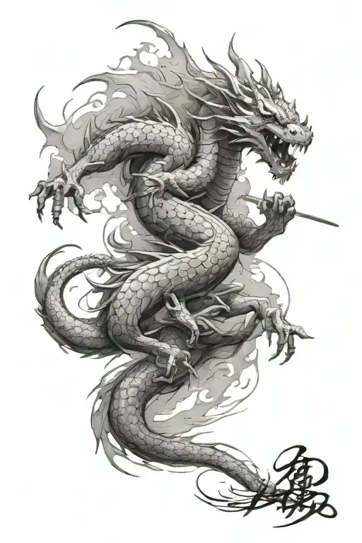 Dragon And Samurai Leg