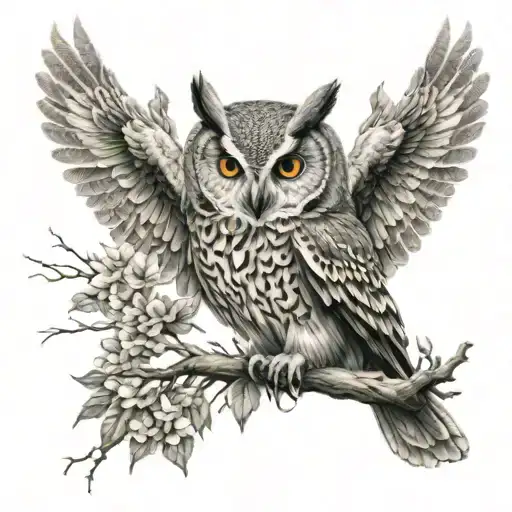 Owl Forrest Themed Half Sleeve