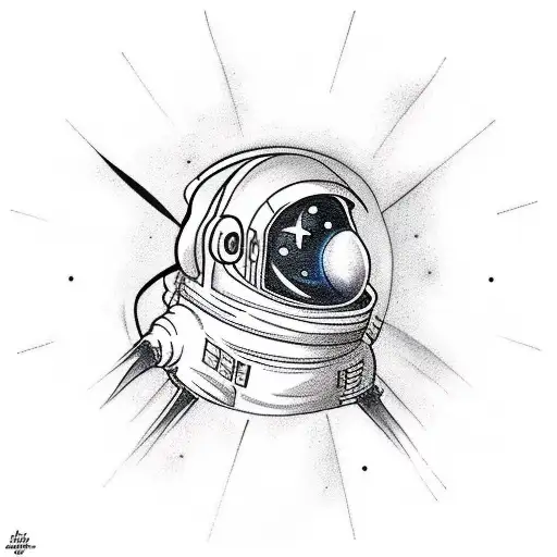 Realistic Astronaut Drifting Backwards In Space