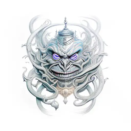 A Mesmerizing Portrait Of The Dark Chaos Magician Incorporating Realistic Shading And Vibrant Colors