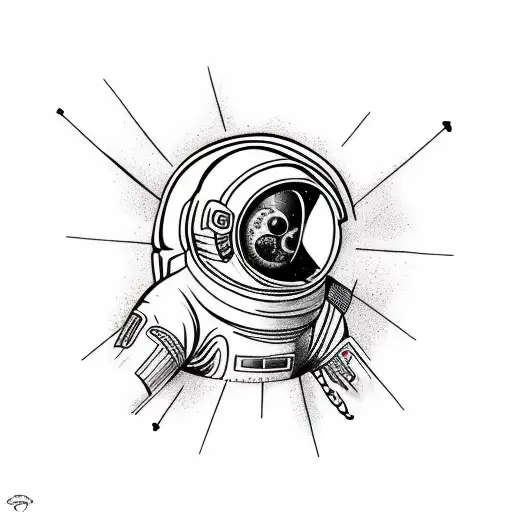 Realistic Astronaut Drifting Backwards In Space