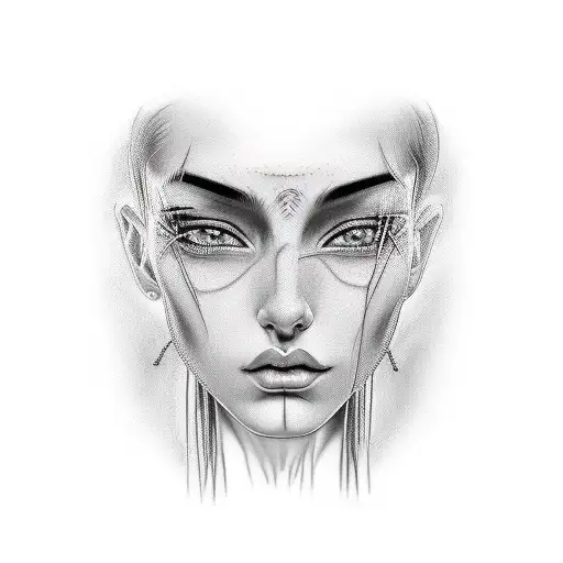 Slim Female Silhouette In Black