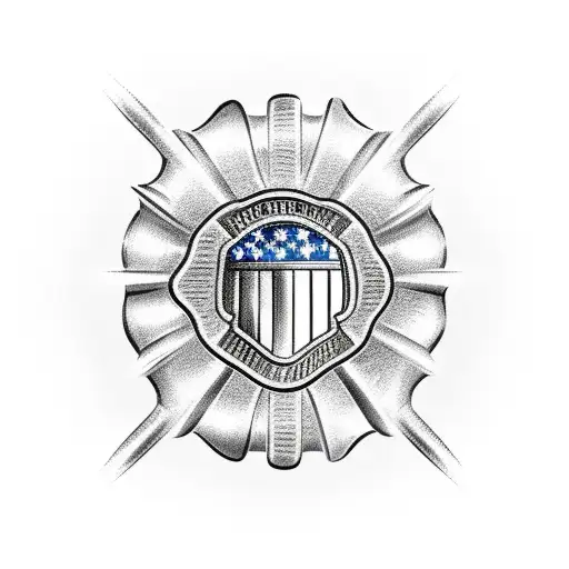 Firefighter Helmet With An American Flag Design